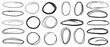 © Logvin art - Crayon or chalk brush drawn ellipses, ovals and bubbles to circle and highlight text. Big collection of charcoal and ink textured emphasis elements. Vector round outline shapes.