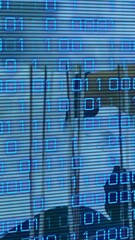 Poster - Animation of binary code over hands of lab workers