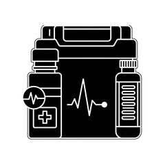 Fototapete - Medical Cross and Stethoscope - Universal Healthcare Symbol Silhouette