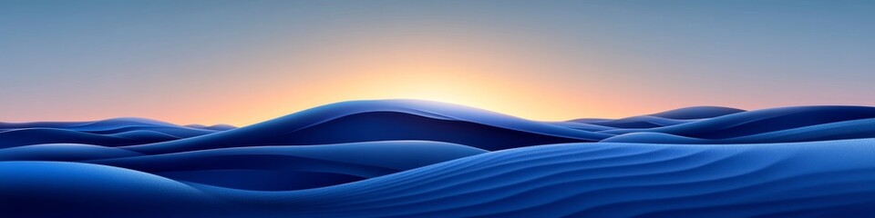 Poster - Abstract Gradient Landscape with Fluid Shapes, Smooth Curves, and a Minimalist Futuristic Aesthetic