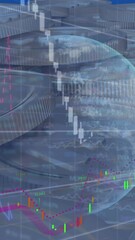 Poster - Animation of financial data over globe and coins