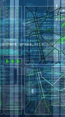 Poster - Animation of programming language and abstract pattern over server room