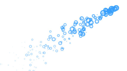 Wall Mural - blue bubbles overlay effect on transparent background design element