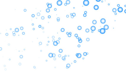 Wall Mural - blue bubbles overlay effect on transparent background design element