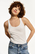 © Bliss - Charming summer fashion with a young woman in casual attire on a clear white background