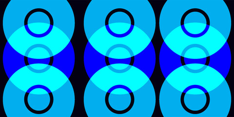 Aufkleber - Abstract blue circular pattern with concentric design and digital wave texture on dark background.eps10