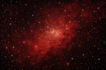 a cosmic canvas of stars in deep red hues, painting a picture of the universe's vastness and mystery