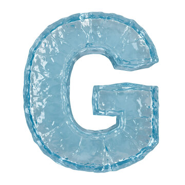 Isolated Transparent Ice Letter G Alphabet For Winter Theme Illustration