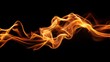 © BONDET LUCKY - Abstract depiction of flowing bright orange smoke or vapor set against a stark black background