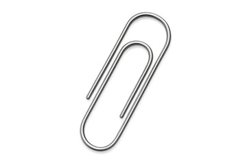 Poster - Metallic paperclip gleaming against transparent surface, ideal for minimalist graphic design compositions