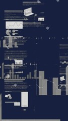 Poster - Animation of multiple graphs with data and trading board against black background