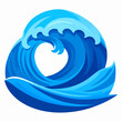 © Nabil - A stylized blue wave cresting in a circular shape creates a captivating design element, suitable for a variety of themes and applications, isolated on a white background.