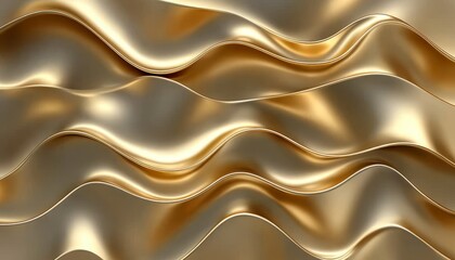 Poster - Elegant Shimmering Gold Waves with Luxurious Backdrop and Modern Curves in Stunning Gradient Texture