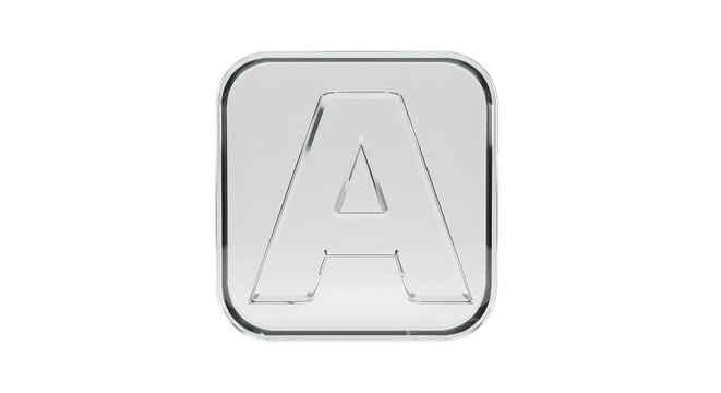 Silver Letter A Isolated Metal Symbol Uppercase Alphabet Graphic