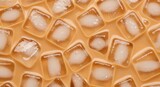Iced latte drink with ice cubes creates a refreshing beverage close up with cool, flavorful refreshment.