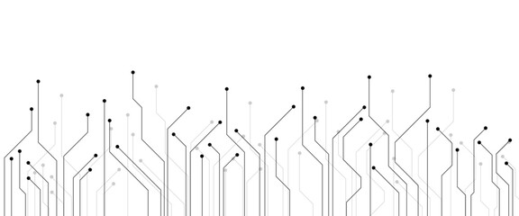 Fototapete - Vector abstract technology on a white background. Technology black circuit diagram.
