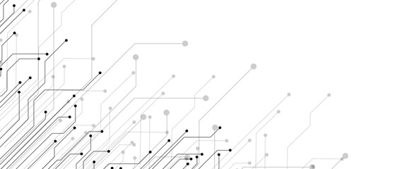 Fototapete - Vector technology on a white background. Abstract background with technology circuit board texture.