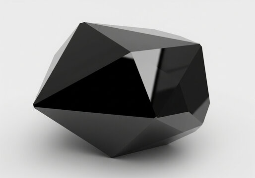 Abstract Faceted Black Object - Modern Minimalist Design | High-Resolution Render