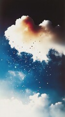 Wall Mural - dark night cloud sky clouds atmosphere fireworks.