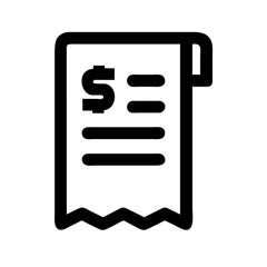 Poster - Illustration of a financial receipt with dollar sign, detailing total costs, itemized bill, and purchase information.