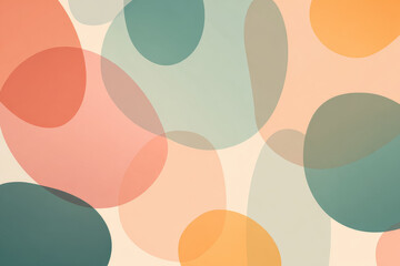 Aufkleber - Abstract soft oval shapes in pastel colors overlap, creating modern, calming background with egg like silhouettes and gentle, artistic mood