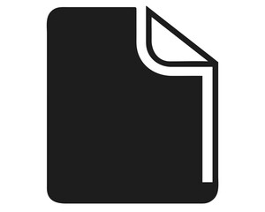 Aufkleber - Simple black silhouette of a paper sheet with a folded corner vector design