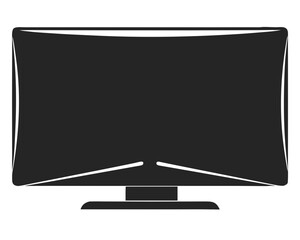 Aufkleber - Sleek black silhouette of a modern computer monitor for creative technology concepts