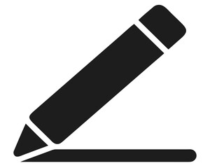 Aufkleber - Simple black silhouette of a pencil or pen for editing and creative design