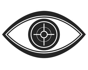 Aufkleber - Stylized robotic eye silhouette design with targeting crosshairs vector illustration