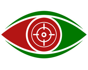Aufkleber - Targeted eye icon representing vision aim goal strategy focus design concept