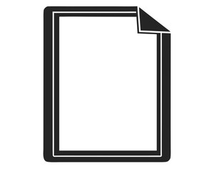 Aufkleber - Simple black silhouette of a paper sheet with a folded corner design