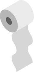 Poster - Simple isometric illustration of a roll of toilet paper.  Perfect for hygiene, cleanliness, or bathroom related designs.  Clean lines and minimalist style.