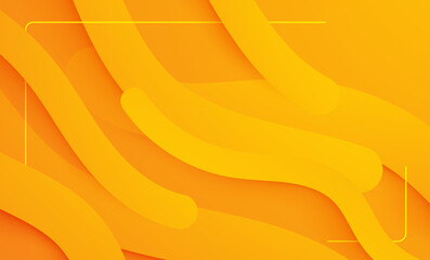 Poster - Abstract Orange Wave Background with Gradient and Curved Lines