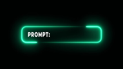 AI prompt on digital device concept on the transparent background. perfect for innovation, future tech, and artificial intelligence training language model. Motion graphics of prompt concept. 4k video