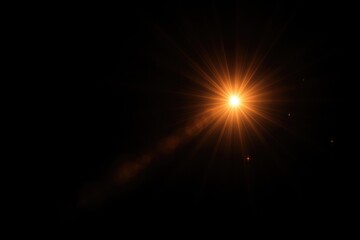 Poster - Abstract digital artwork featuring lens flare and sparkling lights against a dark background