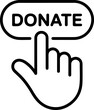 © Emran Hossain - Cursor hand clicking on a button with the word donate
