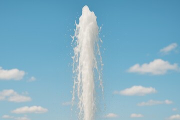 Poster - Serene white fountain in a natural setting