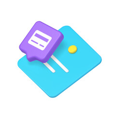 Poster - Purple plastic card icon combined with a blue price tag symbolizing finance, shopping, and digital commerce. Suitable for business and marketing themes. Isolated 3d icon realistic vector illustration