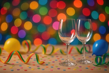 Poster - Vibrant Party Scene with Bright Bokeh Lights