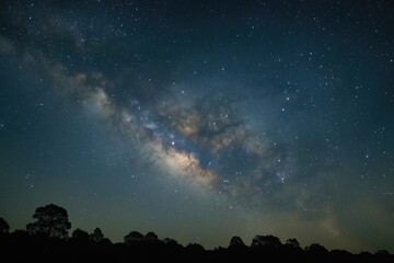 Poster - Long-exposure photograph of the galaxy captured in a scenic national park in Southeast Asia