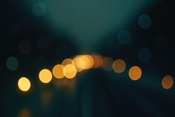 Poster - Nighttime train lights appearing blurry and out of focus