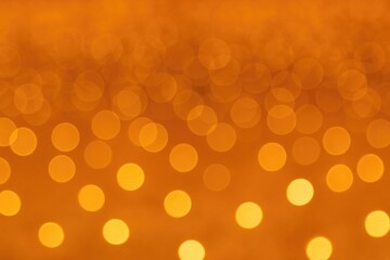 Poster - Soft orange circular bokeh with blurred light effect