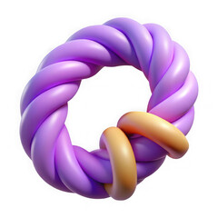 Poster - Abstract twisted doughnut shape with two rings isolated on transparent background
