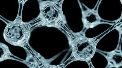 Poster - Transparent Molecular Structure with Spheres and Rods over Black Background for Scientific Research