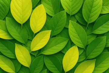 Poster - Green and yellow leaf backdrop for design