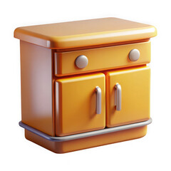 Aufkleber - Stylized orange cabinet with drawers and doors isolated on transparent background