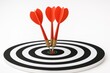© AkuAku - Three crimson arrows hitting the bullseye symbolizing success