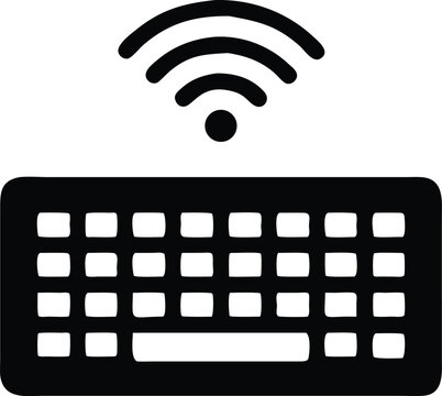 the image is a black and white icon of a computer  