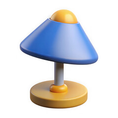 Aufkleber - Stylized 3d rendering of a blue and yellow desk lamp isolated on transparent background