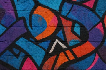 Poster - Vibrant mural featuring spray-painted graffiti and urban street art elements